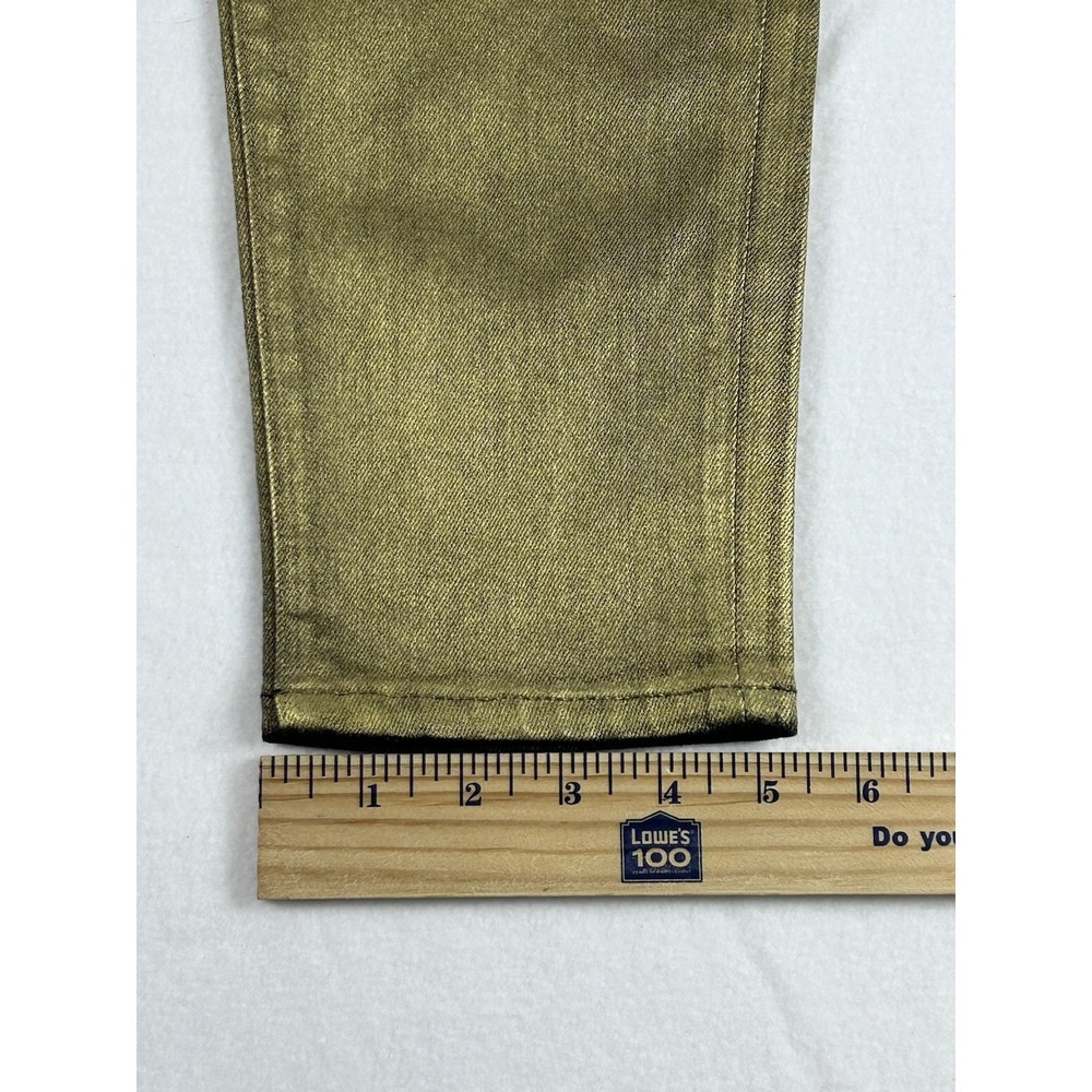 Lauren Ralph Lauren Metallic Olive Skinny Jeans - Picture 8 of 12